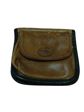Mundi Brown Cowhide Leather Bifold Folding Wallet With Pouch Change Purse Logo